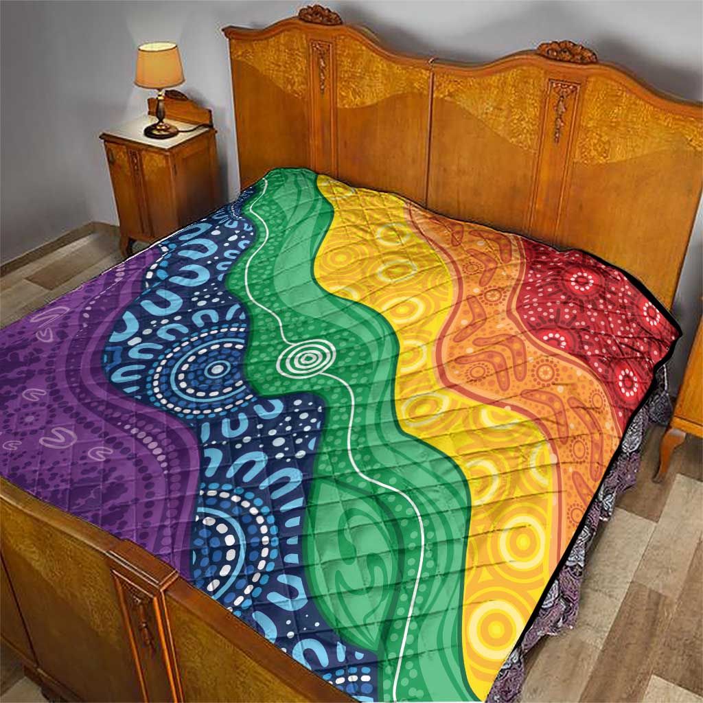 Australia First Nation LGBTQ+ Quilt Aboriginal Rainbow Flag