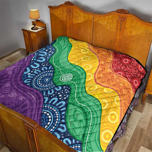 Australia First Nation LGBTQ+ Quilt Aboriginal Rainbow Flag