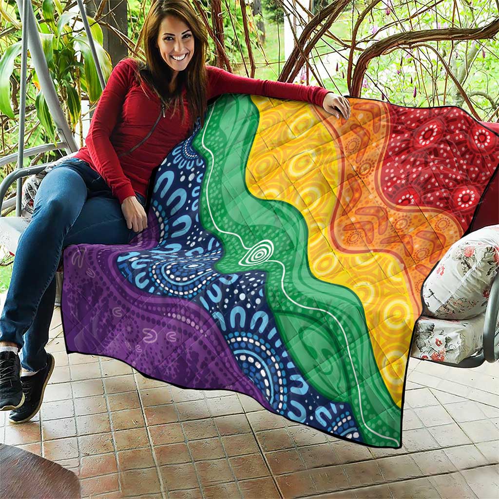 Australia First Nation LGBTQ+ Quilt Aboriginal Rainbow Flag