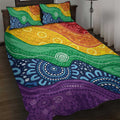 Australia First Nation LGBTQ+ Quilt Bed Set Aboriginal Rainbow Flag