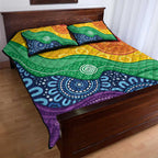 Australia First Nation LGBTQ+ Quilt Bed Set Aboriginal Rainbow Flag
