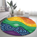 Australia First Nation LGBTQ+ Round Carpet Aboriginal Rainbow Flag