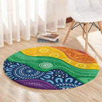 Australia First Nation LGBTQ+ Round Carpet Aboriginal Rainbow Flag