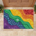 Australia First Nation LGBTQ+ Rubber Doormat Aboriginal Rainbow Flag