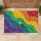 Australia First Nation LGBTQ+ Rubber Doormat Aboriginal Rainbow Flag