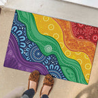 Australia First Nation LGBTQ+ Rubber Doormat Aboriginal Rainbow Flag