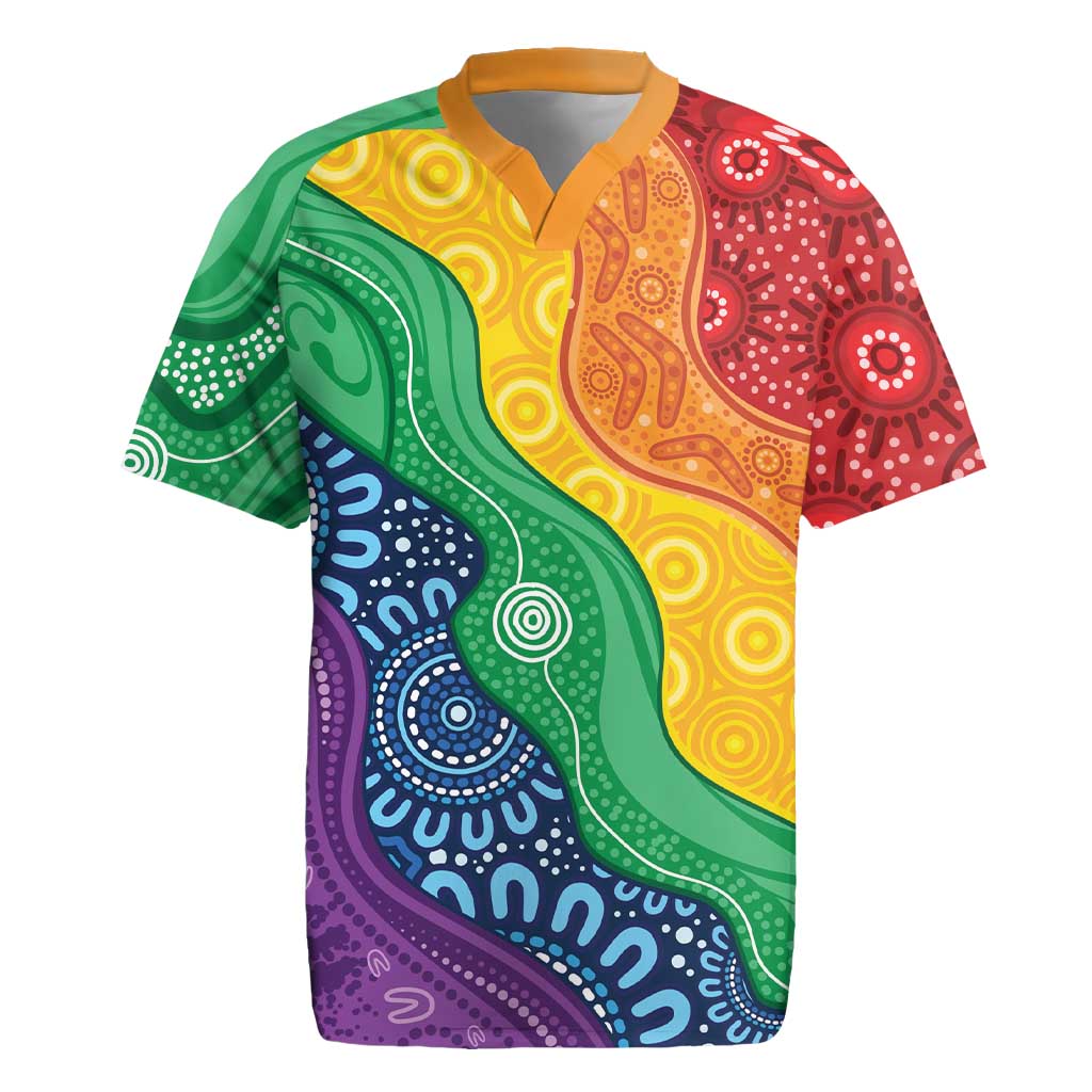 Australia First Nation LGBTQ+ Rugby Jersey Aboriginal Rainbow Flag