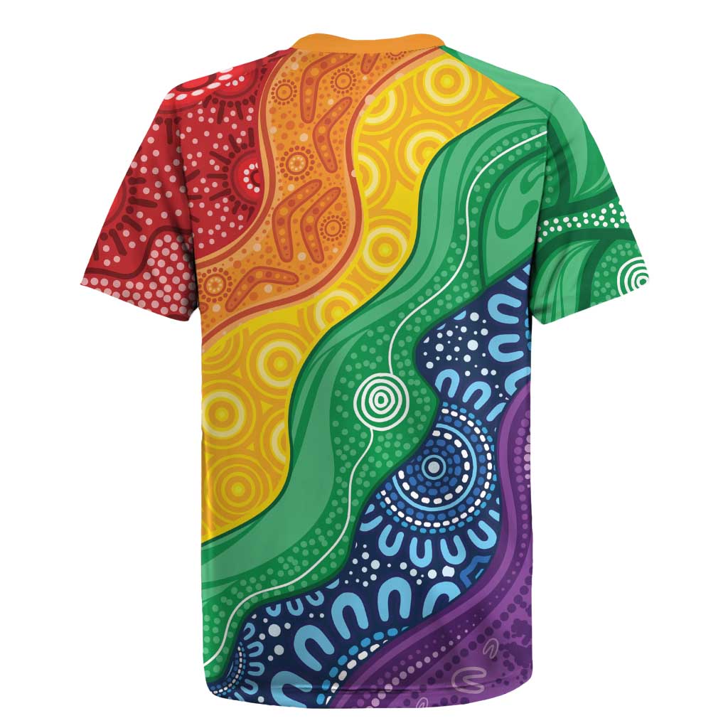 Australia First Nation LGBTQ+ Rugby Jersey Aboriginal Rainbow Flag