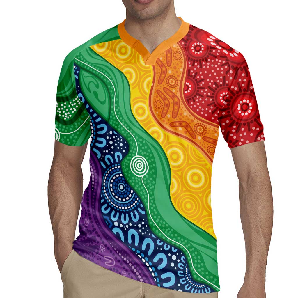 Australia First Nation LGBTQ+ Rugby Jersey Aboriginal Rainbow Flag