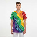 Australia First Nation LGBTQ+ Scrub Top Aboriginal Rainbow Flag - Aussie Hoodie