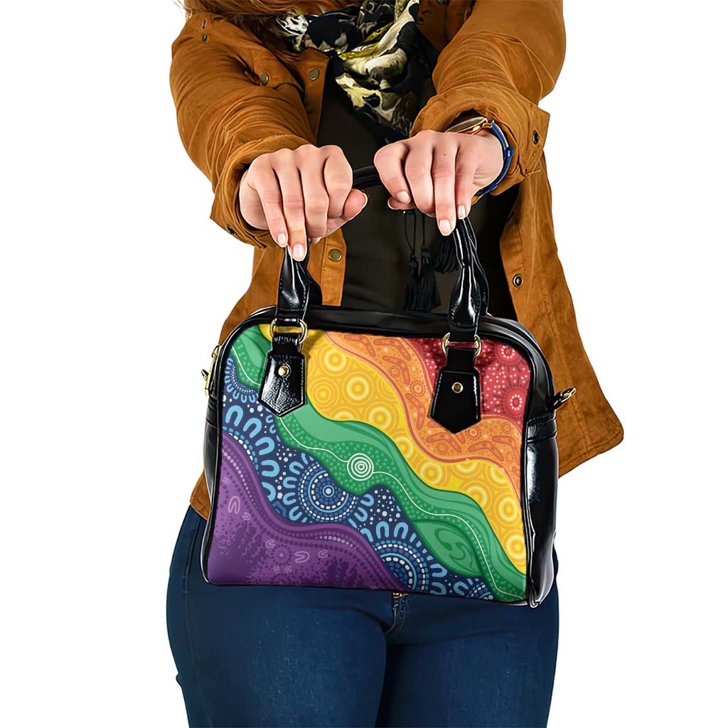 Australia First Nation LGBTQ+ Shoulder Handbag Aboriginal Rainbow Flag