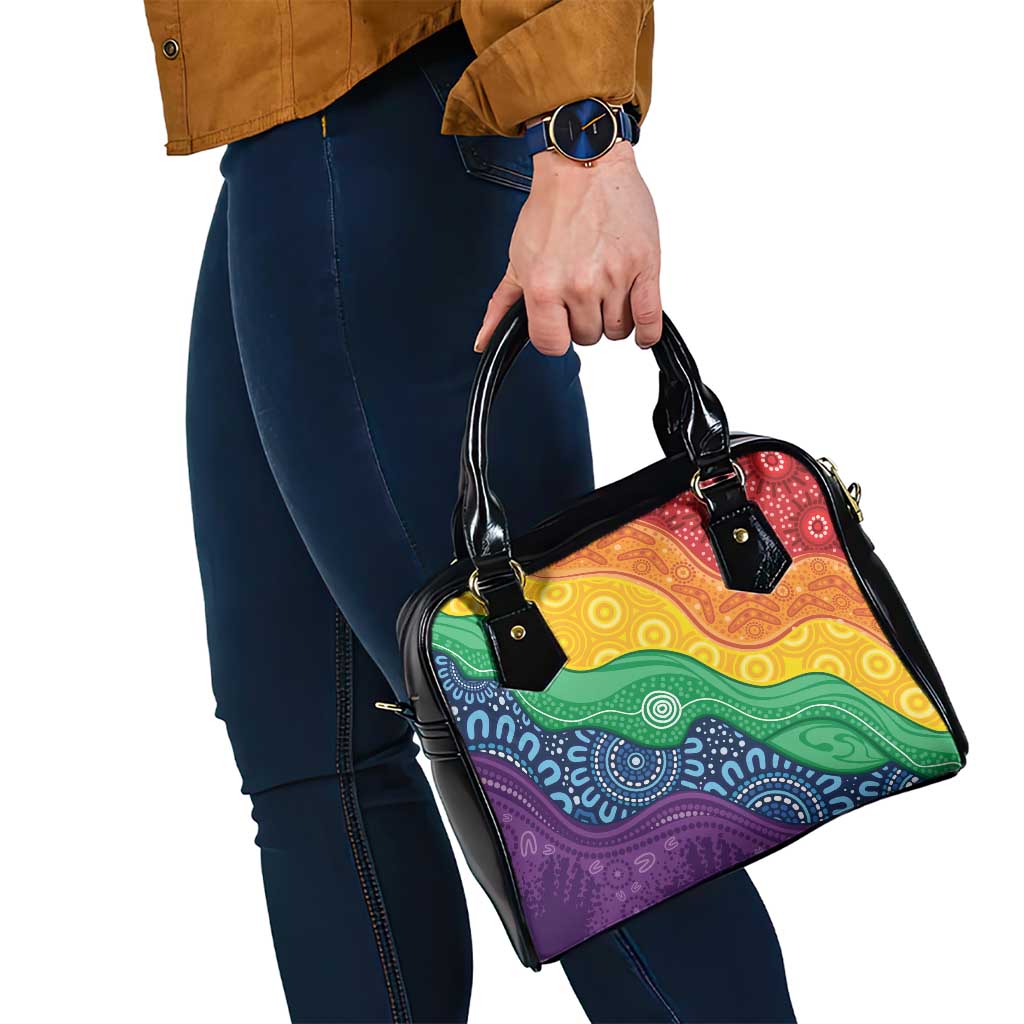Australia First Nation LGBTQ+ Shoulder Handbag Aboriginal Rainbow Flag