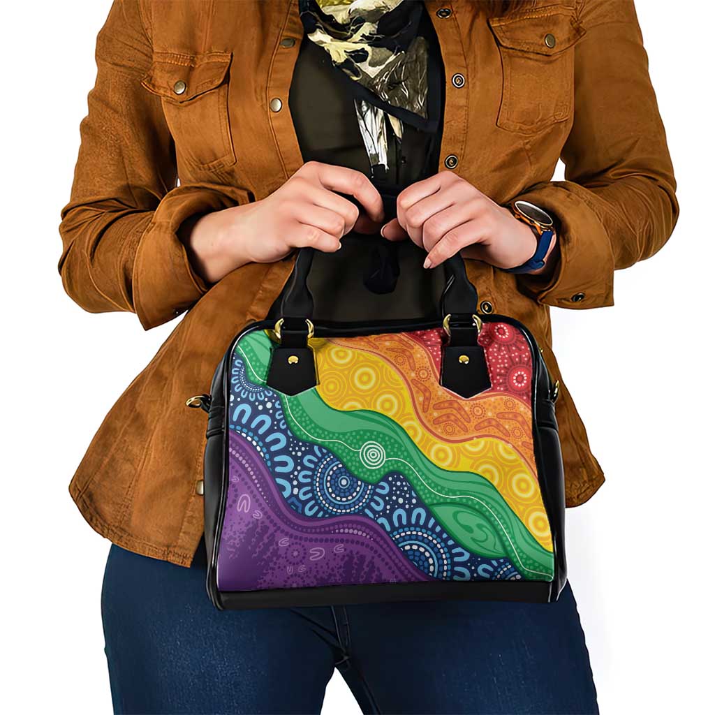 Australia First Nation LGBTQ+ Shoulder Handbag Aboriginal Rainbow Flag