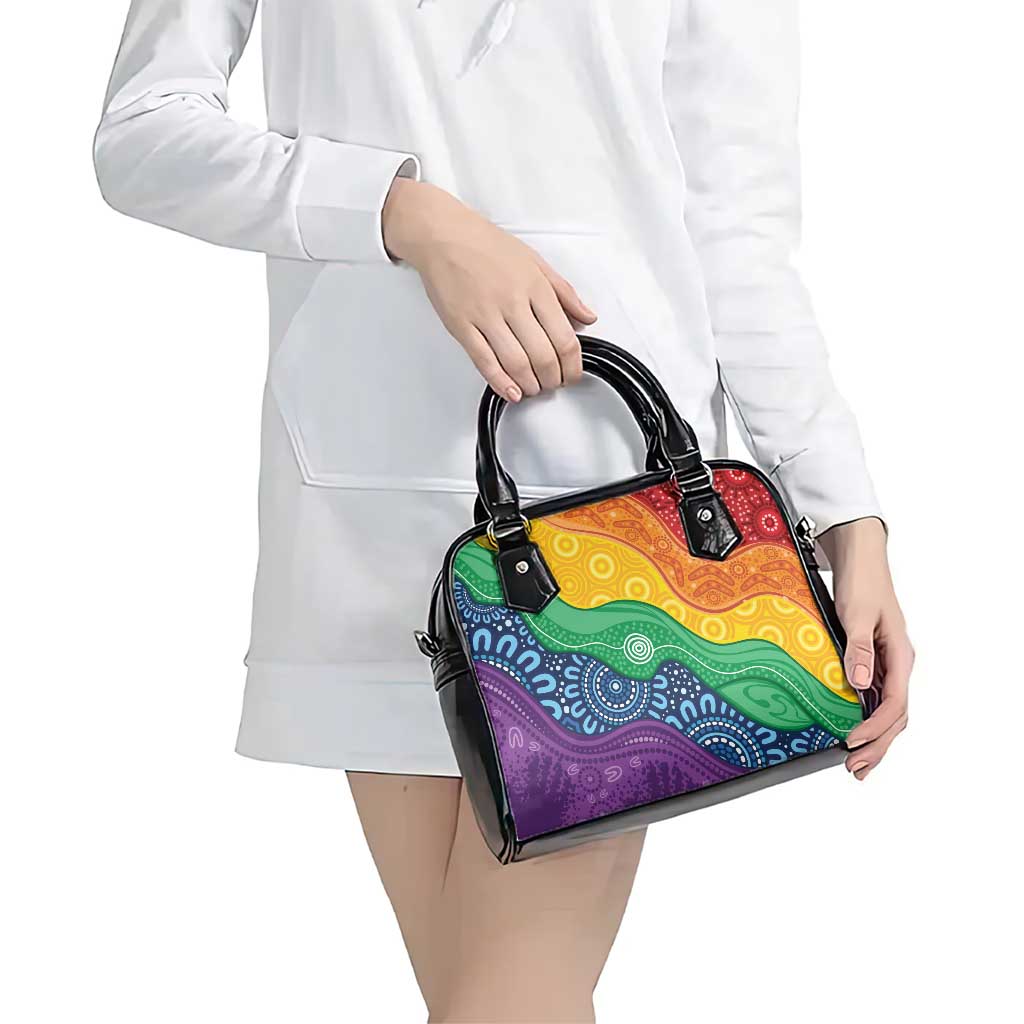 Australia First Nation LGBTQ+ Shoulder Handbag Aboriginal Rainbow Flag