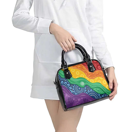 Australia First Nation LGBTQ+ Shoulder Handbag Aboriginal Rainbow Flag