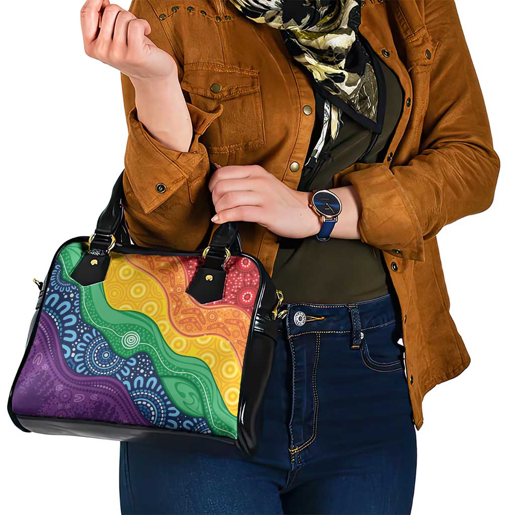 Australia First Nation LGBTQ+ Shoulder Handbag Aboriginal Rainbow Flag