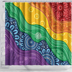 Australia First Nation LGBTQ+ Shower Curtain Aboriginal Rainbow Flag