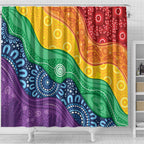 Australia First Nation LGBTQ+ Shower Curtain Aboriginal Rainbow Flag
