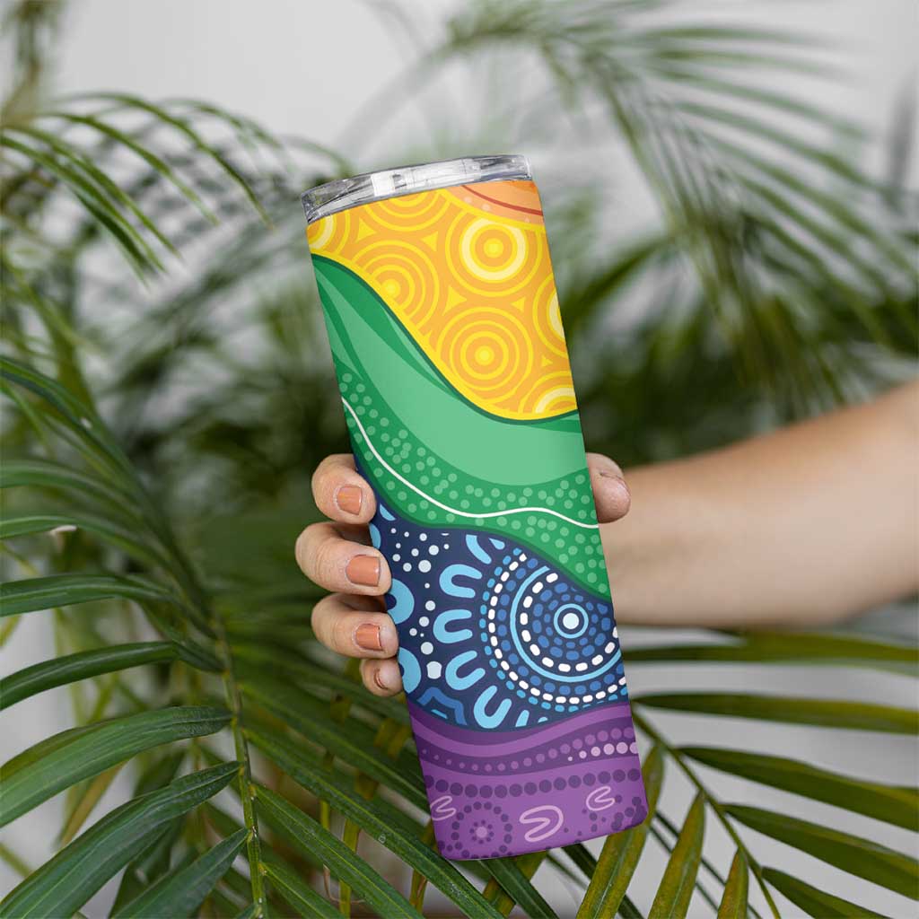 Australia First Nation LGBTQ+ Skinny Tumbler Aboriginal Rainbow Flag