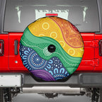 Australia First Nation LGBTQ+ Spare Tire Cover Aboriginal Rainbow Flag
