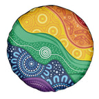Australia First Nation LGBTQ+ Spare Tire Cover Aboriginal Rainbow Flag