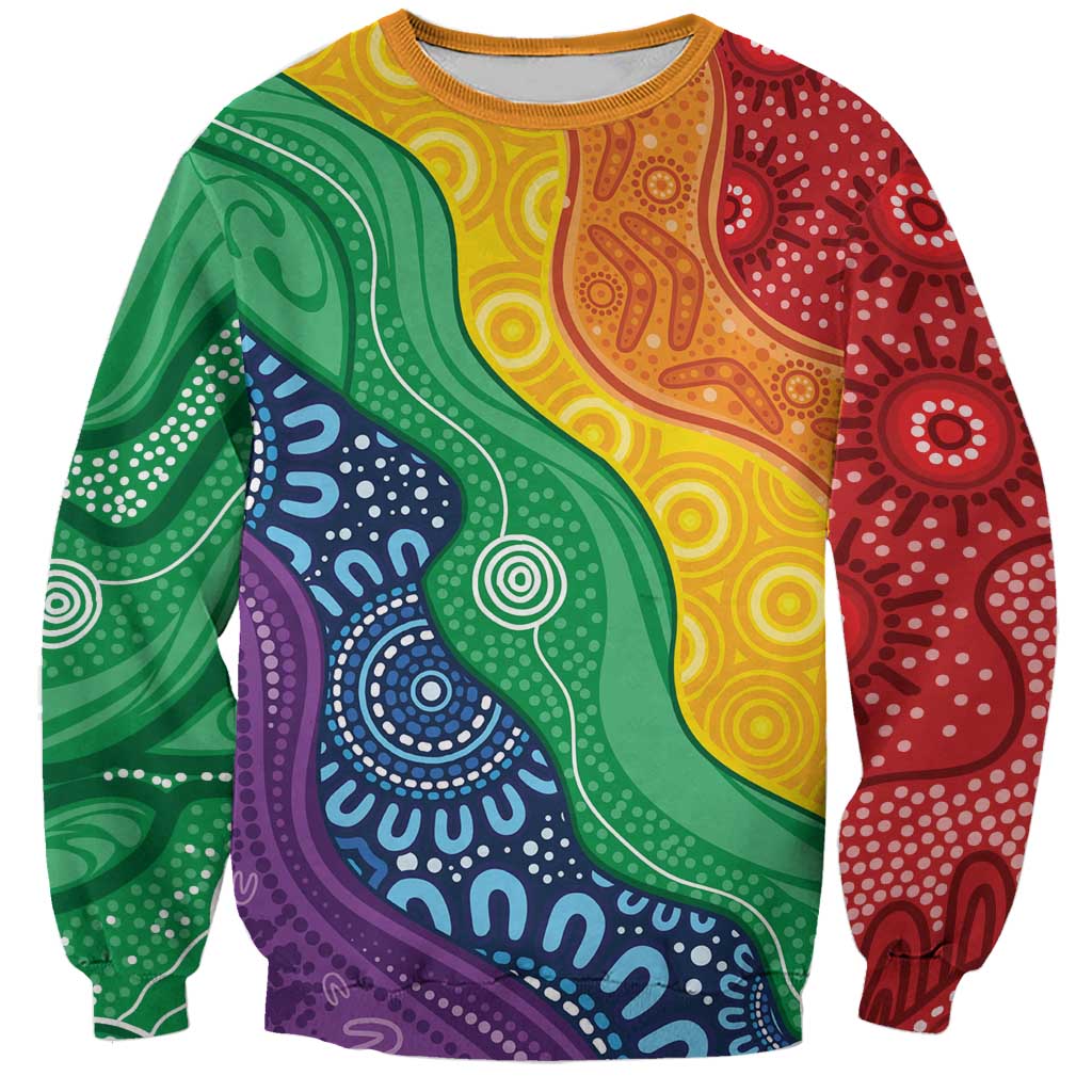 Australia First Nation LGBTQ+ Sweatshirt Aboriginal Rainbow Flag