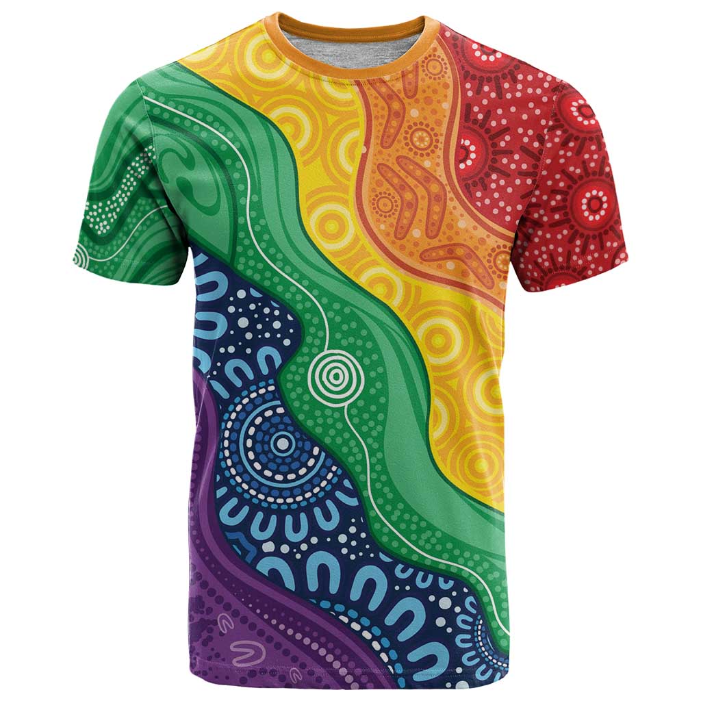 Australia First Nation LGBTQ+ T Shirt Aboriginal Rainbow Flag