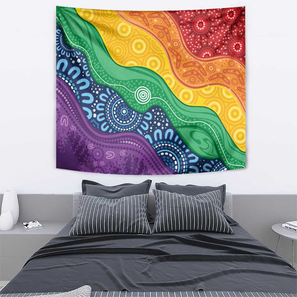 Australia First Nation LGBTQ+ Tapestry Aboriginal Rainbow Flag