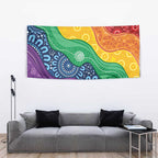 Australia First Nation LGBTQ+ Tapestry Aboriginal Rainbow Flag