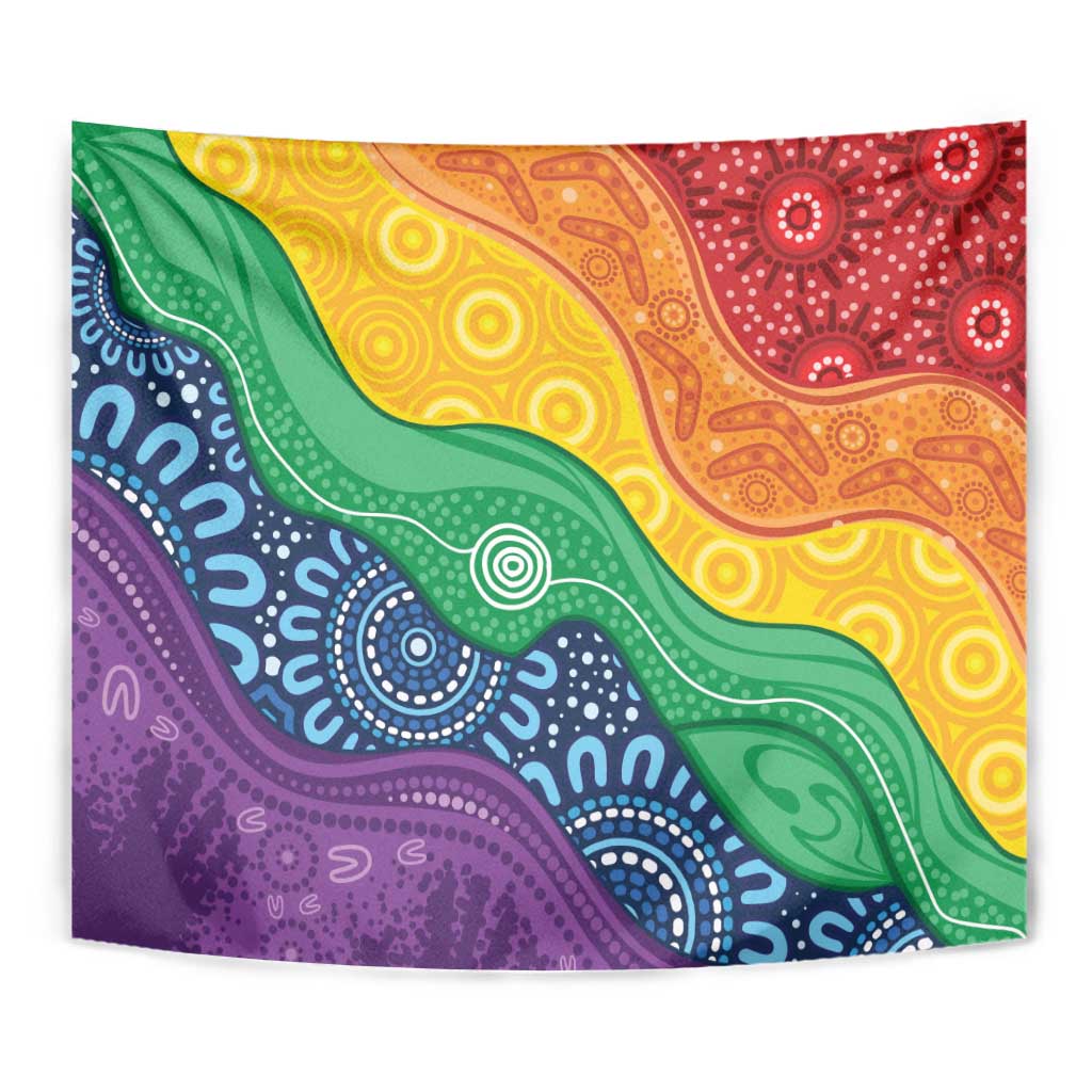 Australia First Nation LGBTQ+ Tapestry Aboriginal Rainbow Flag