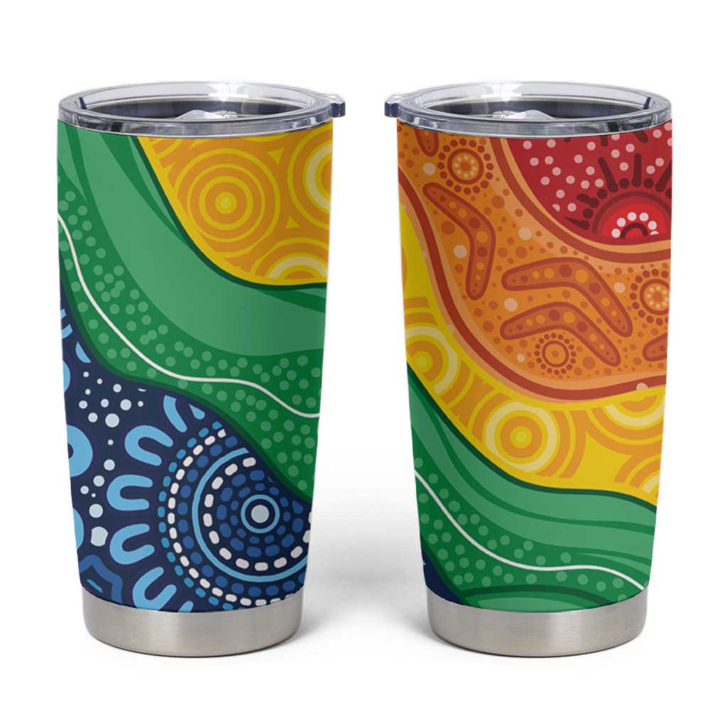 Australia First Nation LGBTQ+ Tumbler Cup Aboriginal Rainbow Flag