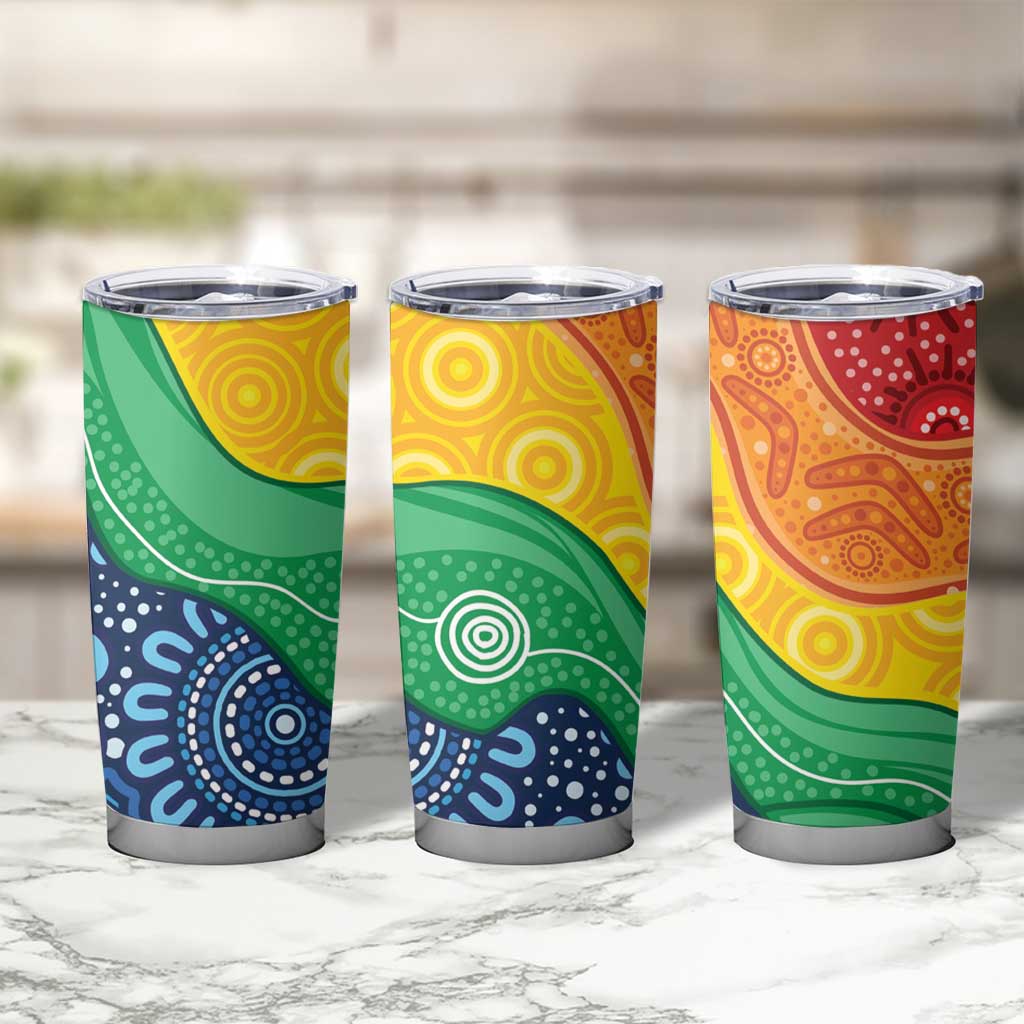 Australia First Nation LGBTQ+ Tumbler Cup Aboriginal Rainbow Flag