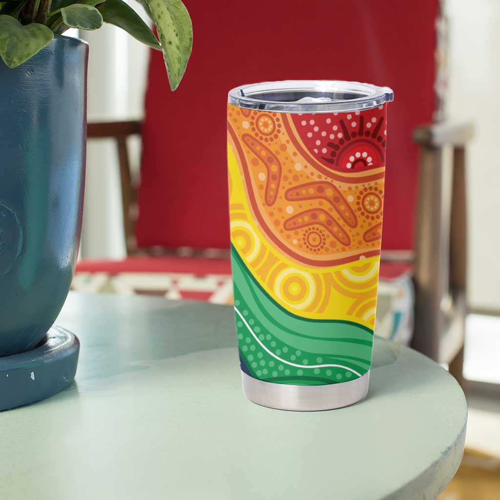 Australia First Nation LGBTQ+ Tumbler Cup Aboriginal Rainbow Flag