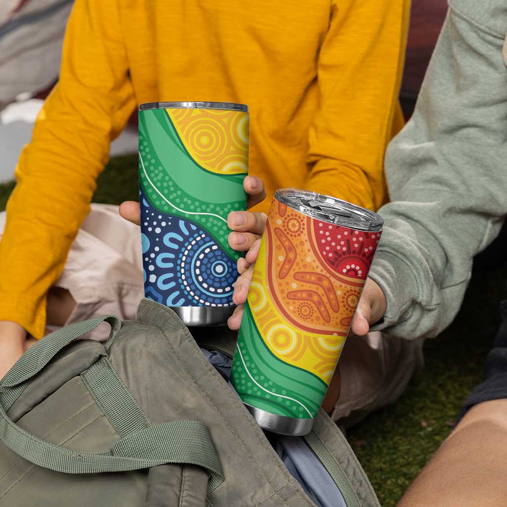 Australia First Nation LGBTQ+ Tumbler Cup Aboriginal Rainbow Flag