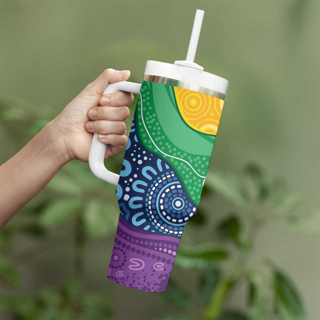 Australia First Nation LGBTQ+ Tumbler With Handle Aboriginal Rainbow Flag