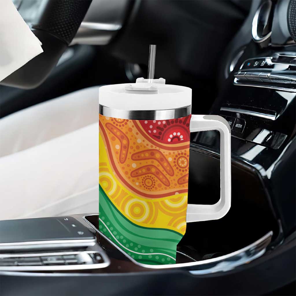 Australia First Nation LGBTQ+ Tumbler With Handle Aboriginal Rainbow Flag