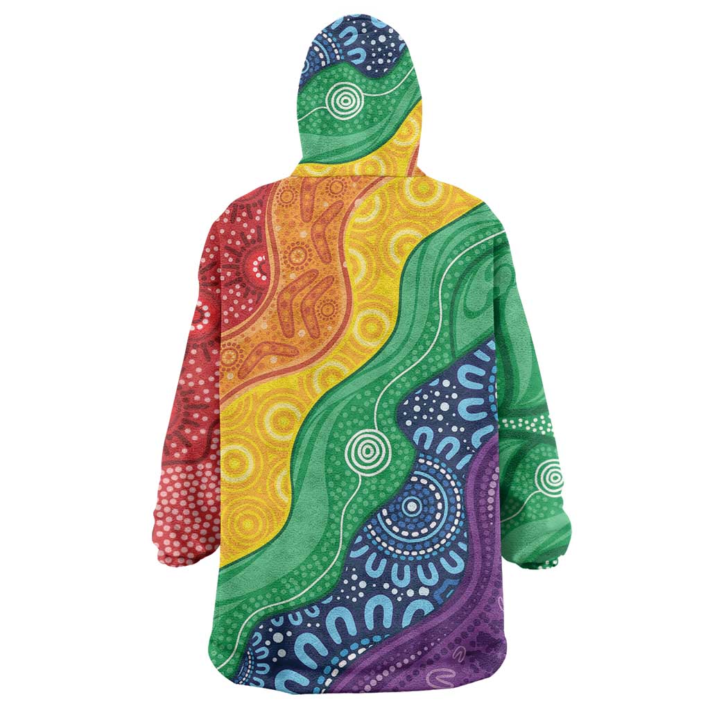 Australia First Nation LGBTQ+ Wearable Blanket Hoodie Aboriginal Rainbow Flag