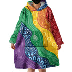 Australia First Nation LGBTQ+ Wearable Blanket Hoodie Aboriginal Rainbow Flag