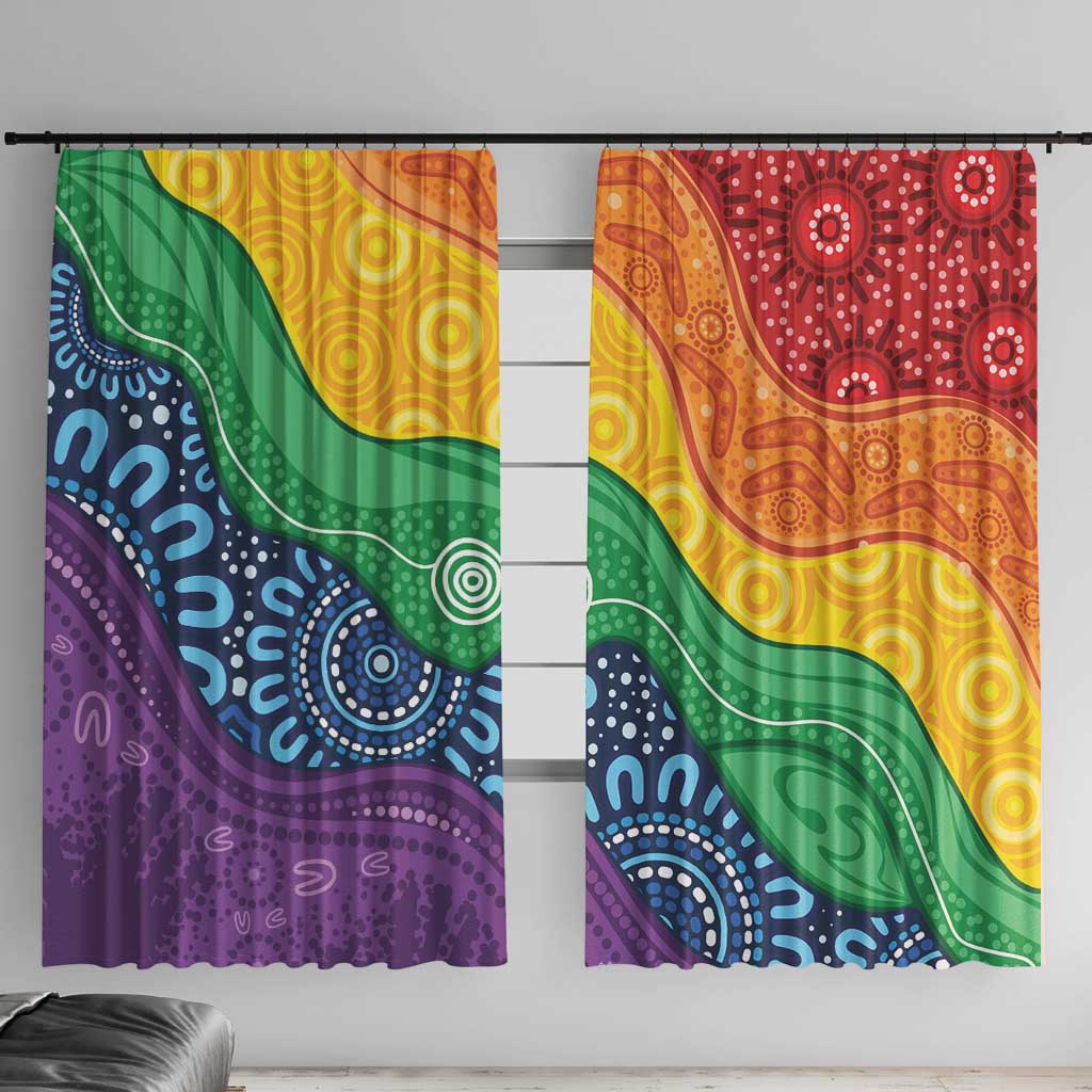 Australia First Nation LGBTQ+ Window Curtain Aboriginal Rainbow Flag