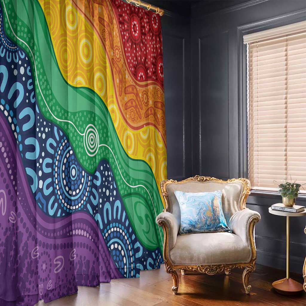 Australia First Nation LGBTQ+ Window Curtain Aboriginal Rainbow Flag