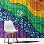 Australia First Nation LGBTQ+ Window Curtain Aboriginal Rainbow Flag