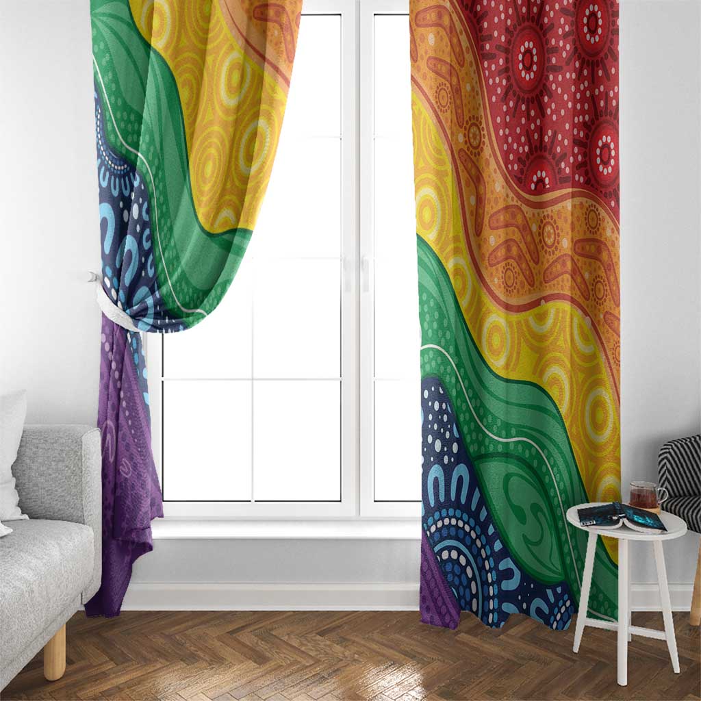 Australia First Nation LGBTQ+ Window Curtain Aboriginal Rainbow Flag