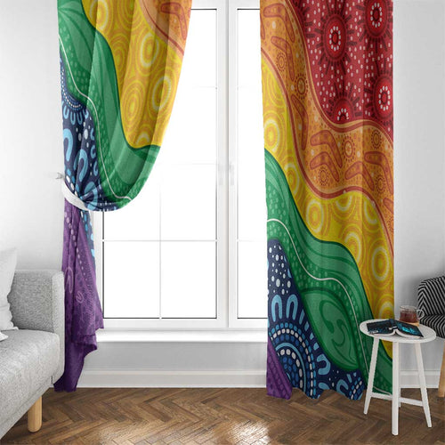 Australia First Nation LGBTQ+ Window Curtain Aboriginal Rainbow Flag
