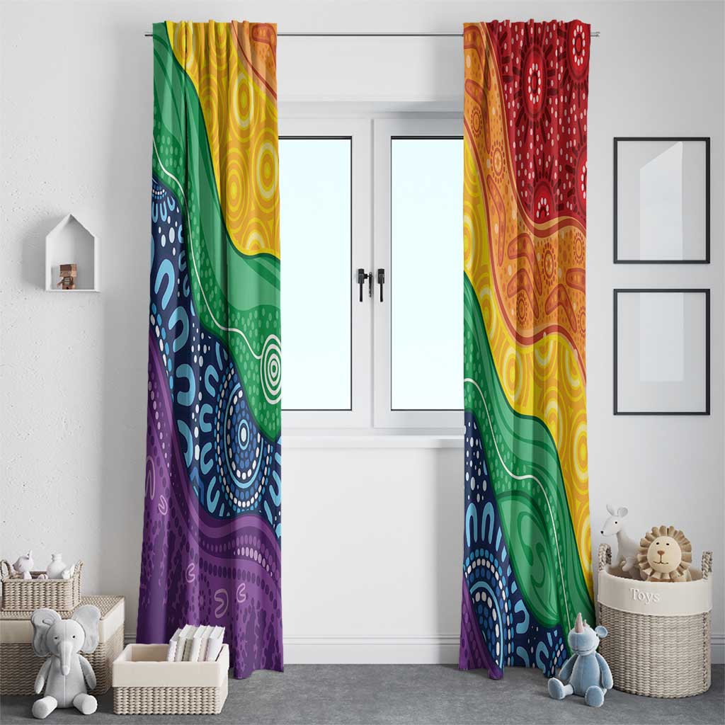 Australia First Nation LGBTQ+ Window Curtain Aboriginal Rainbow Flag