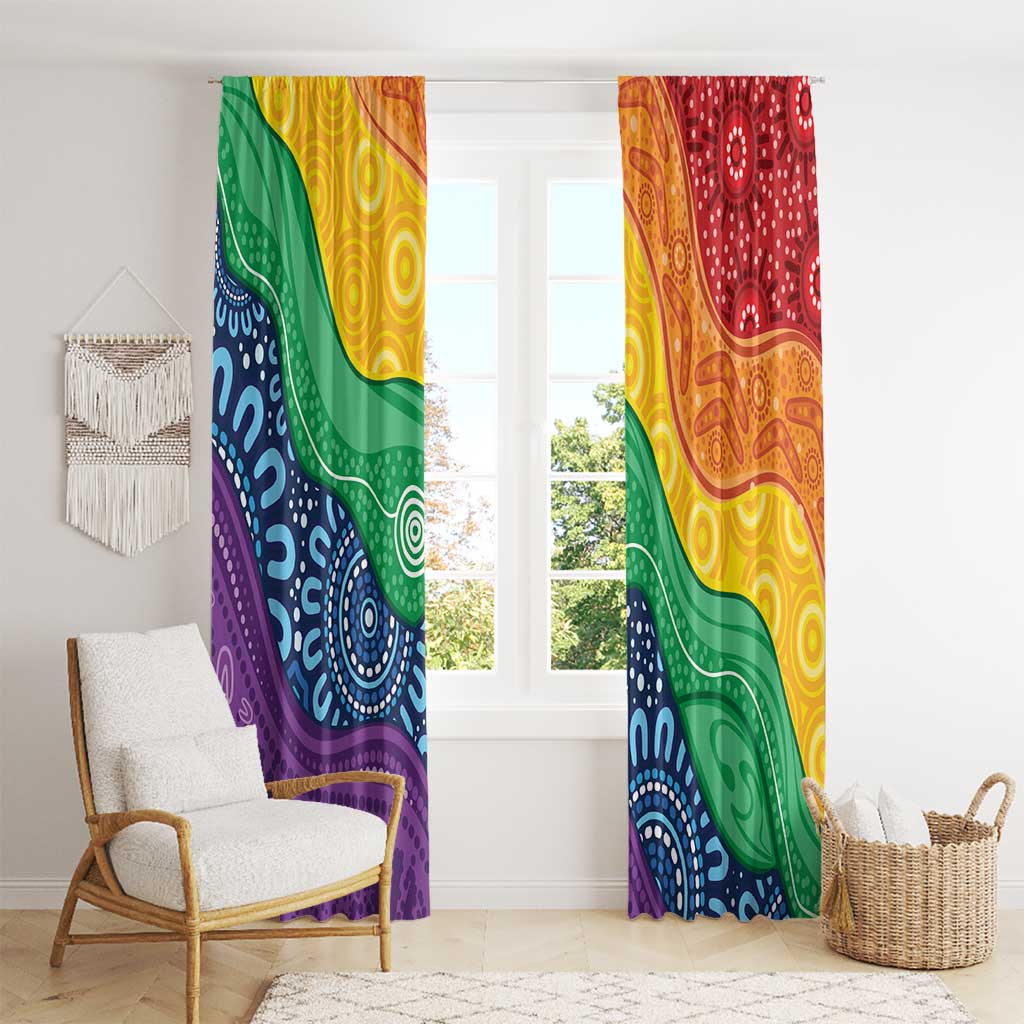 Australia First Nation LGBTQ+ Window Curtain Aboriginal Rainbow Flag