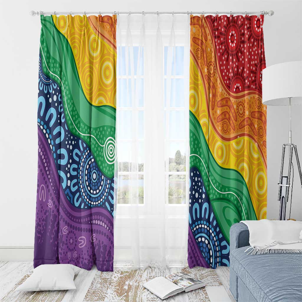 Australia First Nation LGBTQ+ Window Curtain Aboriginal Rainbow Flag