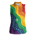 Australia First Nation LGBTQ+ Women Sleeveless Polo Shirt Aboriginal Rainbow Flag