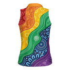 Australia First Nation LGBTQ+ Women Sleeveless Polo Shirt Aboriginal Rainbow Flag