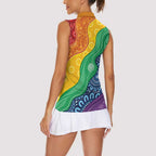 Australia First Nation LGBTQ+ Women Sleeveless Polo Shirt Aboriginal Rainbow Flag