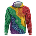 Australia First Nation LGBTQ+ Zip Hoodie Aboriginal Rainbow Flag